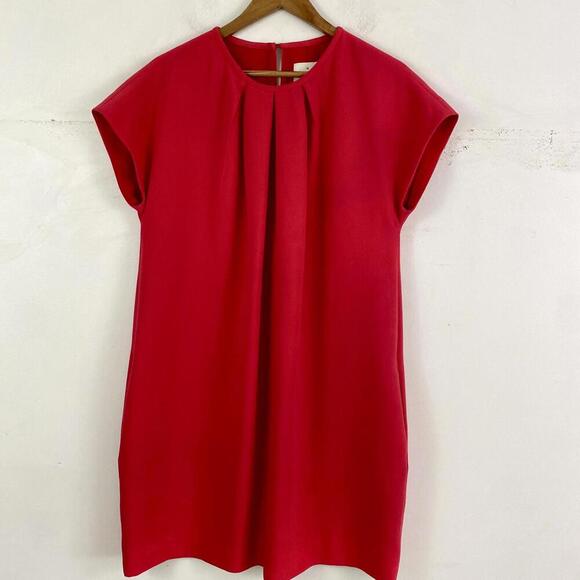 KATE SPADE coral off the shoulder pleated mini dress sz 10 - Picture 1 of 4